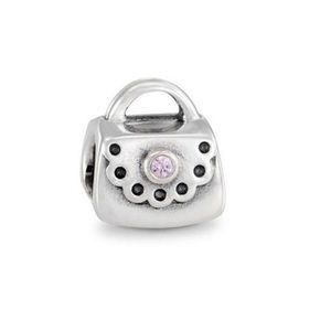 Pandora Purse Charm with Pink CZ stone
